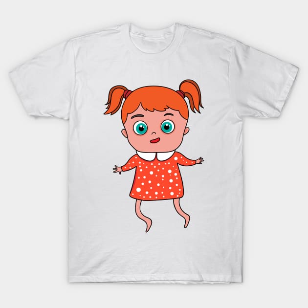 cute  girl T-Shirt by InshynaArt